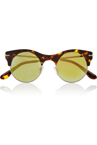 Max round-frame acetate and metal mirrored sunglasses