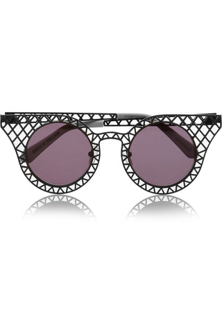 Cagefighters round-frame latticed metal sunglasses