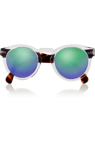 Leonard round-frame acetate mirrored sunglasses