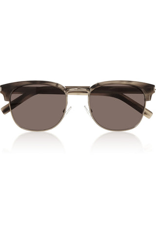 D-frame acetate and metal sunglasses