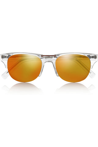 Wayfarer-style acetate mirrored sunglasses