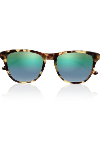 Square-frame tortoiseshell-print acetate sunglasses