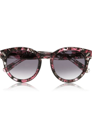 Round-frame acetate sunglasses