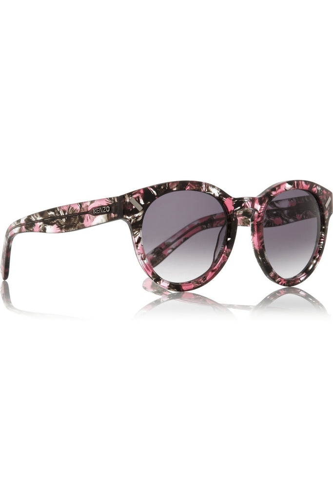Round-frame acetate sunglasses